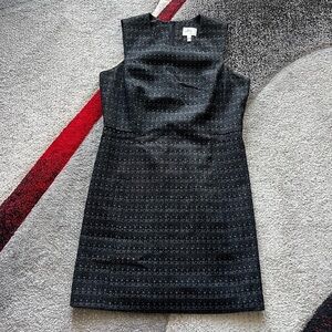 Milly Of New York Black Metallic Wool Blend Formal Sheath Dress